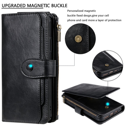For iPhone 11 Pro Max Multifunctional Retro Detachable Magnetic Horizontal Flip Leather Case with Card Slots & Holder & Wallet & Photo Frame(Black)-garmade.com