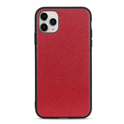For iPhone 11 Litchi Texture Genuine Leather Folding Protective Case(Red)-garmade.com