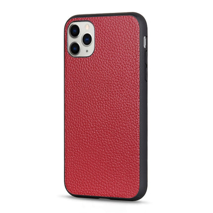 For iPhone 11 Litchi Texture Genuine Leather Folding Protective Case(Red)-garmade.com