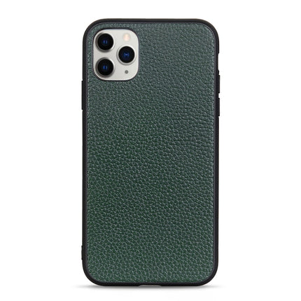 For iPhone 11 Litchi Texture Genuine Leather Folding Protective Case(Green)-garmade.com