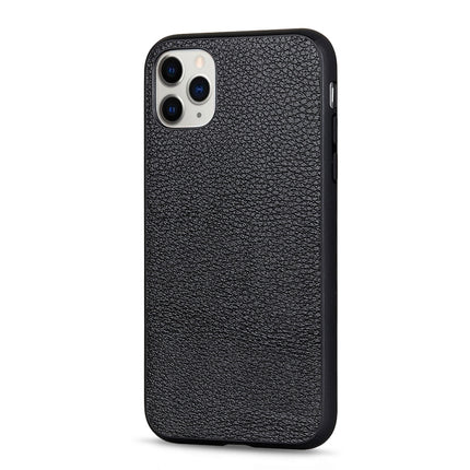 For iPhone 11 Pro Litchi Texture Genuine Leather Folding Protective Case(Black)-garmade.com