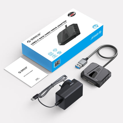 ORICO UTS2 USB 3.0 2.5-inch SATA HDD Adapter with 12V 2A Power Adapter, Cable Length:0.3m(EU Plug)-garmade.com