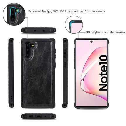For Galaxy Note 10 Multifunctional Retro Detachable Magnetic Horizontal Flip Leather Case with Card Slots & Holder & Wallet & Photo Frame(Black)-garmade.com