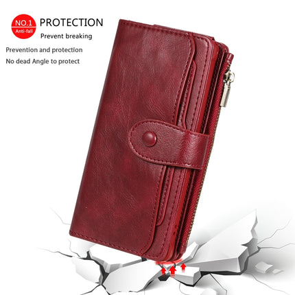 For Galaxy Note 10 Multifunctional Retro Detachable Magnetic Horizontal Flip Leather Case with Card Slots & Holder & Wallet & Photo Frame(Red)-garmade.com
