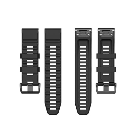 For Garmin Fenix 6X 26mm Quick Release Official Texture Wrist Strap Watchband with Plastic Button(Black)-garmade.com