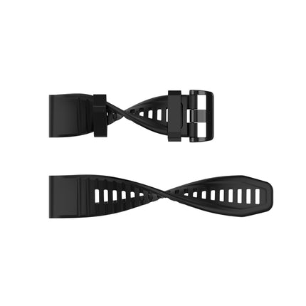 For Garmin Fenix 6X 26mm Quick Release Official Texture Wrist Strap Watchband with Plastic Button(Black)-garmade.com
