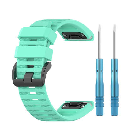 For Garmin Fenix 6X 26mm Quick Release Official Texture Wrist Strap Watchband with Plastic Button(Lake Blue)-garmade.com