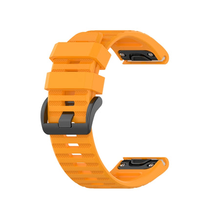 For Garmin Fenix 6X 26mm Quick Release Official Texture Wrist Strap Watchband with Plastic Button(Amber Yellow)-garmade.com