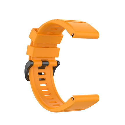 For Garmin Fenix 6X 26mm Quick Release Official Texture Wrist Strap Watchband with Plastic Button(Amber Yellow)-garmade.com
