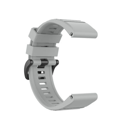 For Garmin Fenix 6X 26mm Quick Release Official Texture Wrist Strap Watchband with Plastic Button(Grey)-garmade.com