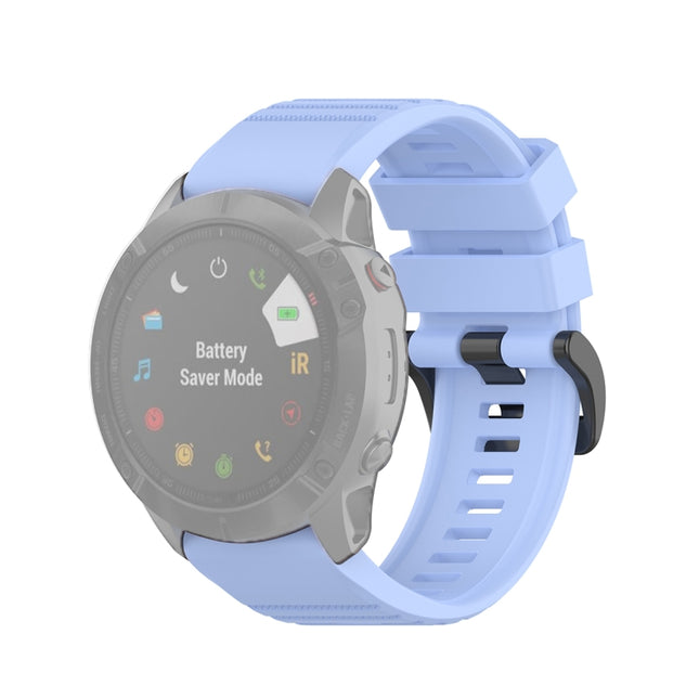 For Garmin Fenix 6X 26mm Quick Release Official Texture Wrist Strap Watchband with Plastic Button(Chrysanthemum Blue)-garmade.com