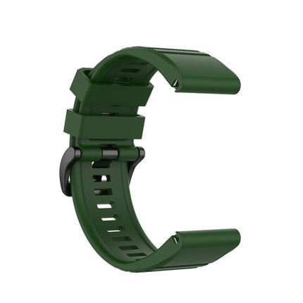 For Garmin Fenix 6X 26mm Quick Release Official Texture Wrist Strap Watchband with Plastic Button(Army Green)-garmade.com