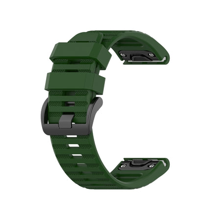 For Garmin Fenix 6X 26mm Quick Release Official Texture Wrist Strap Watchband with Plastic Button(Army Green)-garmade.com