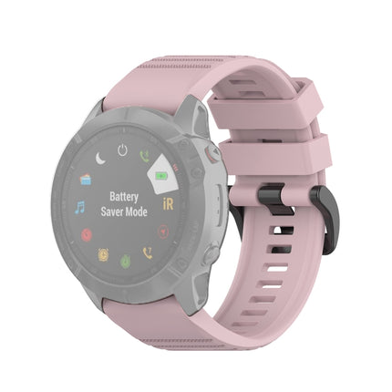 For Garmin Fenix 6X 26mm Quick Release Official Texture Wrist Strap Watchband with Plastic Button(Rose Pink)-garmade.com