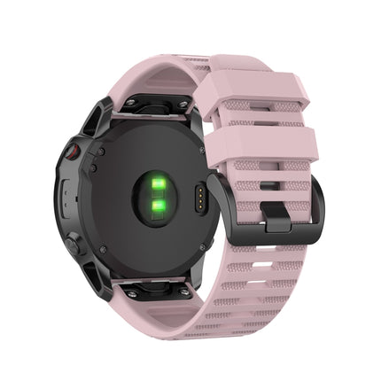 For Garmin Fenix 6X 26mm Quick Release Official Texture Wrist Strap Watchband with Plastic Button(Rose Pink)-garmade.com