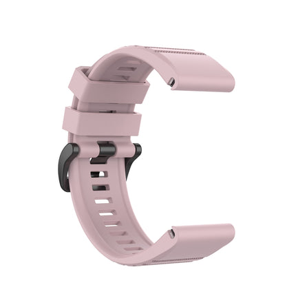 For Garmin Fenix 6X 26mm Quick Release Official Texture Wrist Strap Watchband with Plastic Button(Rose Pink)-garmade.com