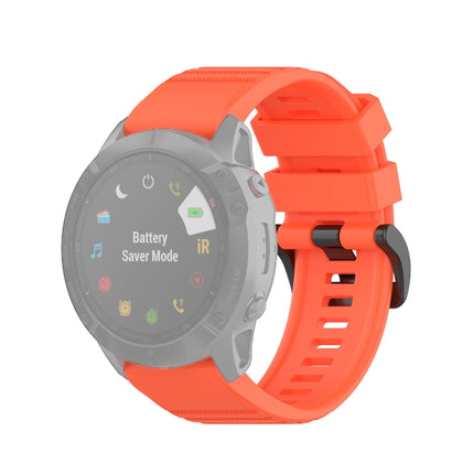 For Garmin Fenix 6X 26mm Quick Release Official Texture Wrist Strap Watchband with Plastic Button(Coral Red)-garmade.com