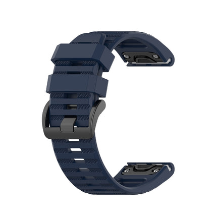 For Garmin Fenix 6X 26mm Quick Release Official Texture Wrist Strap Watchband with Plastic Button(Midnight Blue)-garmade.com