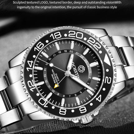 Ochstin 5019B Multifunctional Waterproof Stainless Steel Strap Quartz Watch(Silver+Black)-garmade.com