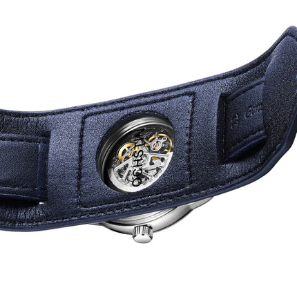 Ochstin 7228 Multifunctional Business Leather Wrist Wrist Waterproof Quartz Watch(Black+White)-garmade.com
