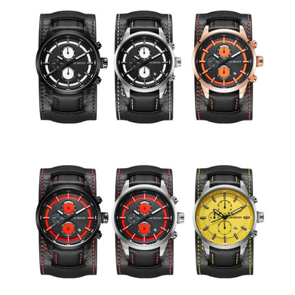 Ochstin 7235 Multifunctional Business Leather Wrist Wrist Waterproof Quartz Watch(Silver+Black)-garmade.com