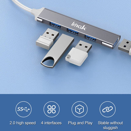 imak 4 in 1 Multifunctional Docking Station HUB, Interface:USB(Grey)-garmade.com