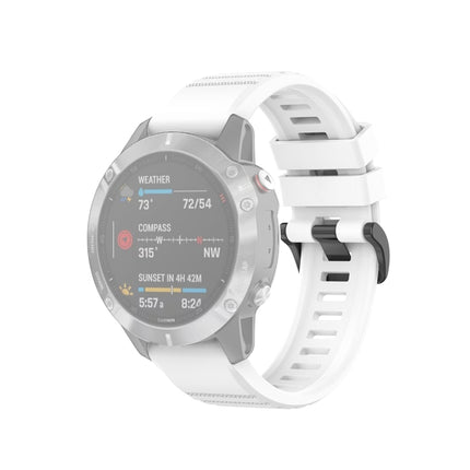 For Garmin Fenix 6 22mm Quick Release Official Texture Wrist Strap Watchband with Plastic Button(White)-garmade.com