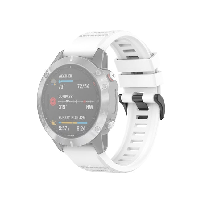 For Garmin Fenix 6 22mm Quick Release Official Texture Wrist Strap Watchband with Plastic Button(White)-garmade.com