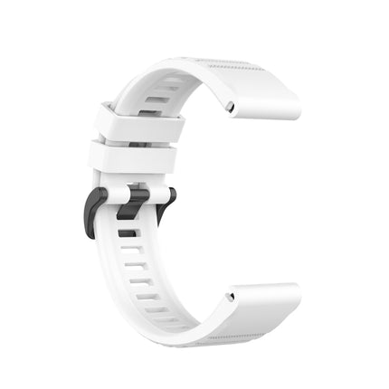 For Garmin Fenix 6 22mm Quick Release Official Texture Wrist Strap Watchband with Plastic Button(White)-garmade.com