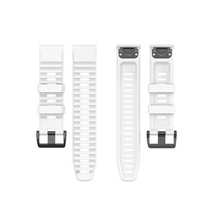 For Garmin Fenix 6 22mm Quick Release Official Texture Wrist Strap Watchband with Plastic Button(White)-garmade.com