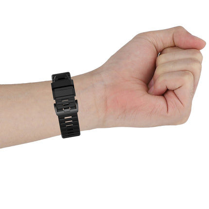 For Garmin Fenix 6 22mm Quick Release Official Texture Wrist Strap Watchband with Plastic Button(Black)-garmade.com