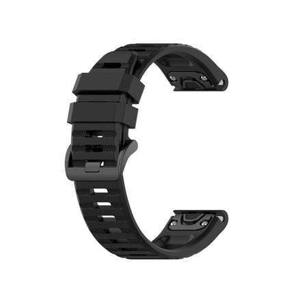 For Garmin Fenix 6 22mm Quick Release Official Texture Wrist Strap Watchband with Plastic Button(Black)-garmade.com