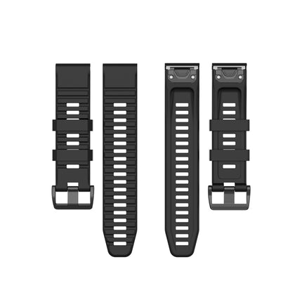 For Garmin Fenix 6 22mm Quick Release Official Texture Wrist Strap Watchband with Plastic Button(Black)-garmade.com