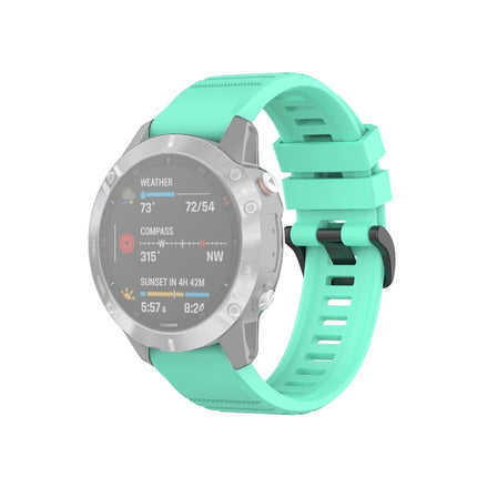 For Garmin Fenix 6 22mm Quick Release Official Texture Wrist Strap Watchband with Plastic Button(Lake Blue)-garmade.com