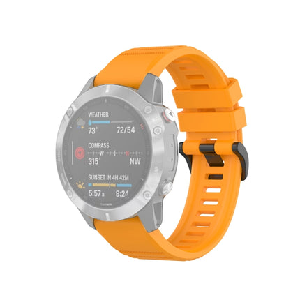 For Garmin Fenix 6 22mm Quick Release Official Texture Wrist Strap Watchband with Plastic Button(Amber Yellow)-garmade.com