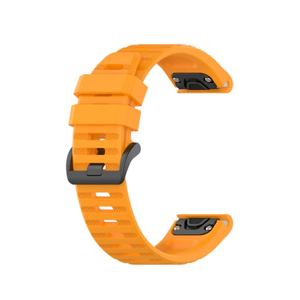 For Garmin Fenix 6 22mm Quick Release Official Texture Wrist Strap Watchband with Plastic Button(Amber Yellow)-garmade.com