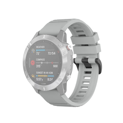 For Garmin Fenix 6 22mm Quick Release Official Texture Wrist Strap Watchband with Plastic Button(Grey)-garmade.com