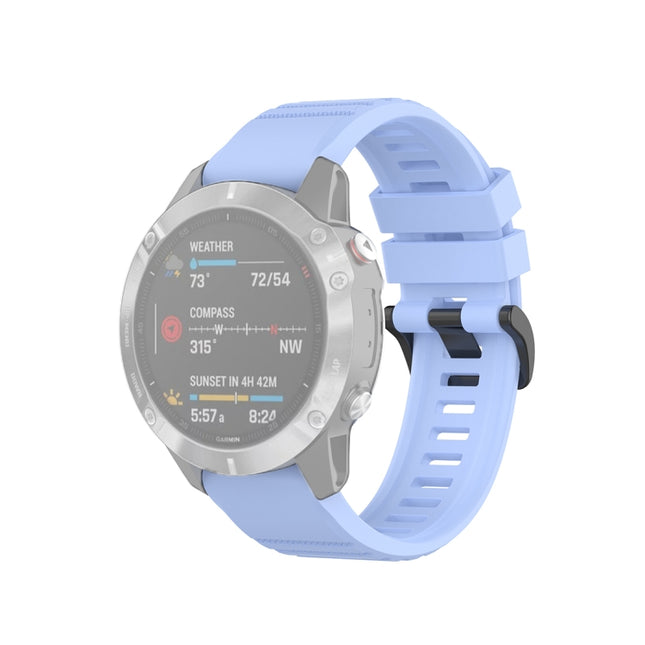 For Garmin Fenix 6 22mm Quick Release Official Texture Wrist Strap Watchband with Plastic Button(Chrysanthemum Blue)-garmade.com