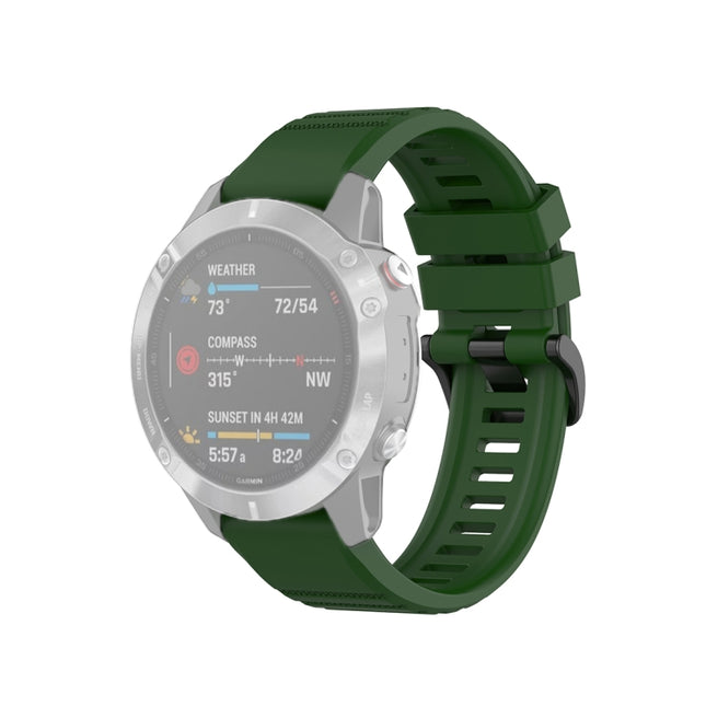 For Garmin Fenix 6 22mm Quick Release Official Texture Wrist Strap Watchband with Plastic Button(Army Green)-garmade.com