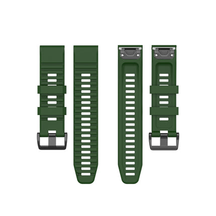 For Garmin Fenix 6 22mm Quick Release Official Texture Wrist Strap Watchband with Plastic Button(Army Green)-garmade.com