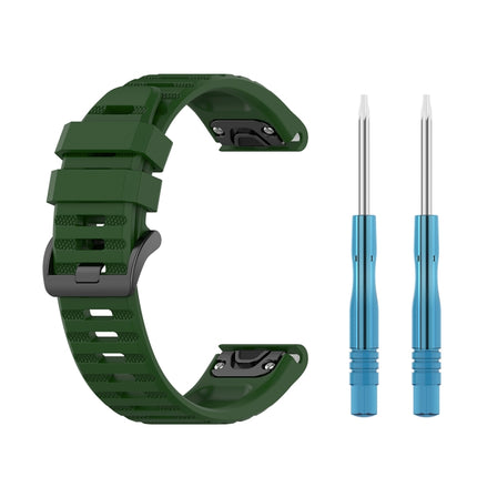 For Garmin Fenix 6 22mm Quick Release Official Texture Wrist Strap Watchband with Plastic Button(Army Green)-garmade.com