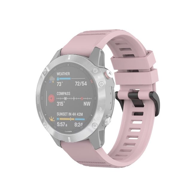 For Garmin Fenix 6 22mm Quick Release Official Texture Wrist Strap Watchband with Plastic Button(Rose Pink)-garmade.com