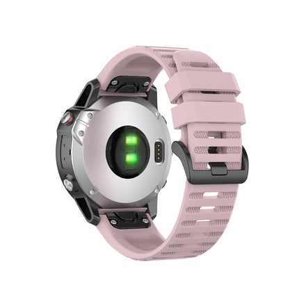 For Garmin Fenix 6 22mm Quick Release Official Texture Wrist Strap Watchband with Plastic Button(Rose Pink)-garmade.com