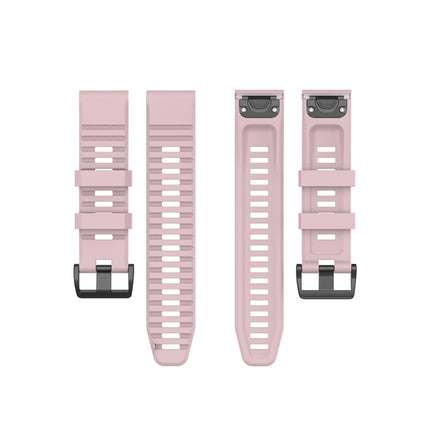 For Garmin Fenix 6 22mm Quick Release Official Texture Wrist Strap Watchband with Plastic Button(Rose Pink)-garmade.com