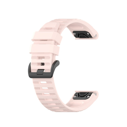 For Garmin Fenix 6 22mm Quick Release Official Texture Wrist Strap Watchband with Plastic Button(Light Pink)-garmade.com
