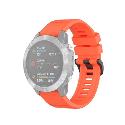 For Garmin Fenix 6 22mm Quick Release Official Texture Wrist Strap Watchband with Plastic Button(Coral Red)-garmade.com
