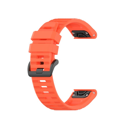 For Garmin Fenix 6 22mm Quick Release Official Texture Wrist Strap Watchband with Plastic Button(Coral Red)-garmade.com