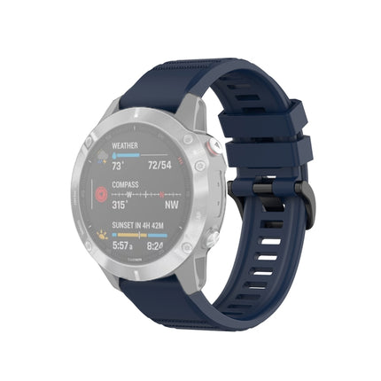 For Garmin Fenix 6 22mm Quick Release Official Texture Wrist Strap Watchband with Plastic Button(Midnight Blue)-garmade.com