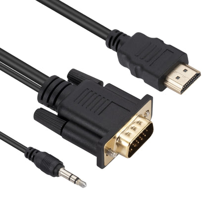 HDMI to VGA Adapter Cable with Audio, Length 1.8m-garmade.com
