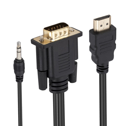 HDMI to VGA Adapter Cable with Audio, Length 1.8m-garmade.com